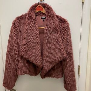 Express Mauve Faux Fur Jacket